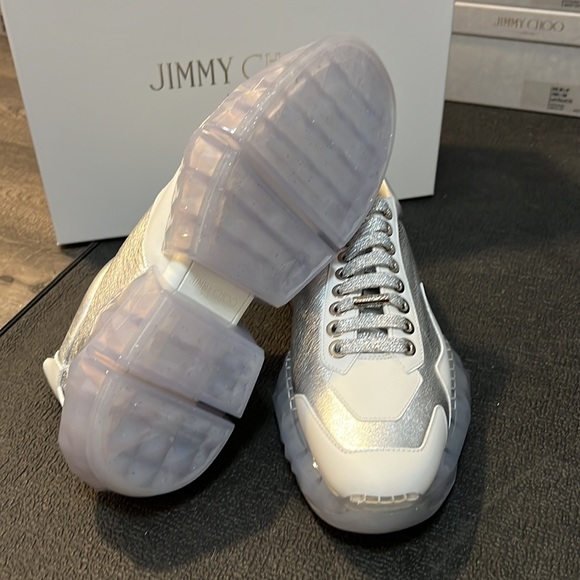 Jimmy Choo Diamond Silver White Oversized Sneakers - Picture 8 of 10